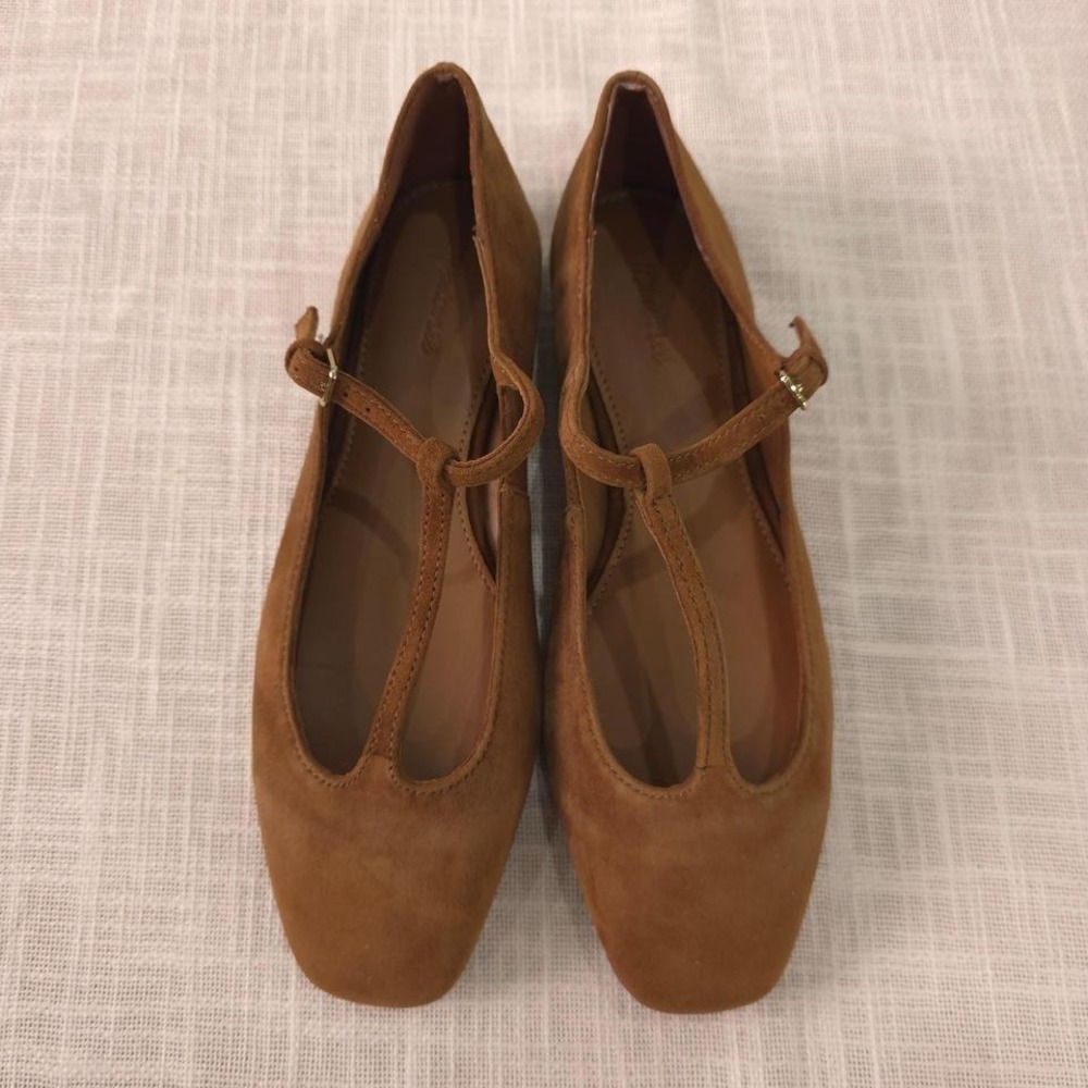 Madewell The Mylie T-Strap Flat - Size 7